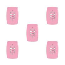 Conjunto de 5 Interruptores de 3 Teclas Simples com Placa 4x2 Rosa