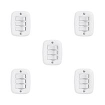 Conjunto de 5 Interruptores de 3 Teclas Simples com Placa de Sobrepor