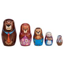 Conjunto de 5 latas Nesting Dolls Schylling Goldilocks de 4,25 polegadas Conjunto de 5 latas Nesting Dolls Schylling Goldilocks de 4,25 polegadas