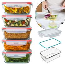 Conjunto De 5 Lindos Potes De Vidro Hermético Para Mantimentos Marmita 370ml Com Tampa