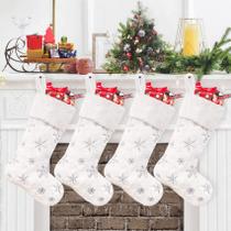 Conjunto de 5 meias de Natal CARAKNOTS de pele sintética branca