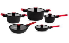 Conjunto de 5 Panelas Antiaderentes Em Mármore Autêntico Chef