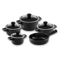 Conjunto de 5 Panelas Duo Smart Cerâmica Preta Ceraflame