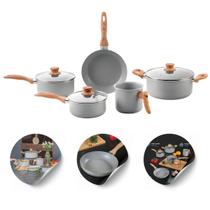 Conjunto De 5 Panelas Gris Brinox Ceramic Life Easy Cinza Conjunto De 5 Panelas Gris Brinox Ceramic Life Easy Cinza