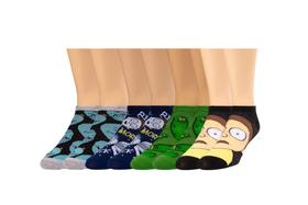 Conjunto de 5 pares de meias de tornozelo Rick and Morty, unissex, decotado