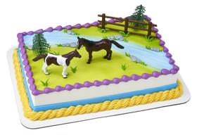 Conjunto de 5 peças Cake Topper DecoSet Horses para festa com tema equino