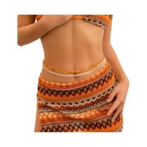 Conjunto De 5 Peças De Corrente De Cintura Fina Multicamadas Estilo Boêmio Feminino, Com Contas De