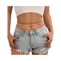 Conjunto De 5 Peças De Correntes Finas Multicamadas Boêmias Femininas Para Cintura, Com Contas Conjunto De 5 Peças De Correntes Finas Multicamadas Boêmias Femininas Para Cintura, Com Contas