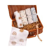 Conjunto De 5 Peças De Toalhas De Muslin De Algodão De Bambu Super Macias 60x60cm Para Bebês,