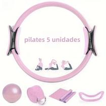 Conjunto De 5 Peças Para Pilates E Yoga: Círculo De Yoga, Faixa De Alongamento, Anel De Tensão De Conjunto De 5 Peças Para Pilates E Yoga: Círculo De Yoga, Faixa De Alongamento, Anel De Tensão De