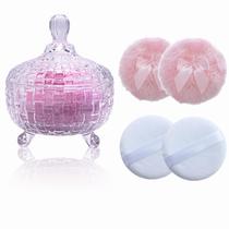 Conjunto de 5 peças Powder Puff e Powder Recipient Qopoto