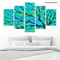 Conjunto de 5 placas Decorativas em MDF 6mm Abstrato Arvore Vida