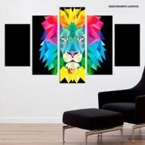 Conjunto de 5 placas Decorativas em MDF 6mm Abstrato Color Lion Conjunto de 5 placas Decorativas em MDF 6mm Abstrato Color Lion