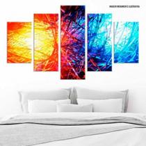 Conjunto de 5 placas Decorativas em MDF 6mm Abstrato Color Luz Conjunto de 5 placas Decorativas em MDF 6mm Abstrato Color Luz