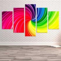 Conjunto de 5 placas Decorativas em MDF 6mm Abstrato Multi Color