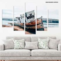 Conjunto de 5 placas Decorativas em MDF 6mm Barco