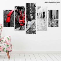 Conjunto de 5 placas Decorativas em MDF 6mm Clássica Bicicleta Conjunto de 5 placas Decorativas em MDF 6mm Clássica Bicicleta