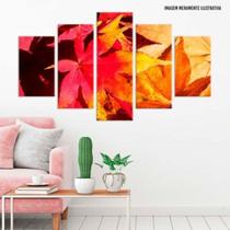 Conjunto de 5 placas Decorativas em MDF 6mm Folhas de Outono Conjunto de 5 placas Decorativas em MDF 6mm Folhas de Outono