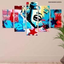 Conjunto de 5 placas Decorativas em MDF 6mm Marilyn Color