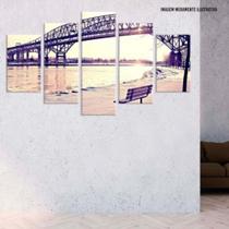 Conjunto de 5 placas Decorativas em MDF 6mm Ponte Miami