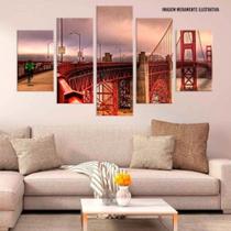 Conjunto de 5 placas Decorativas em MDF 6mm Ponte San Francisco