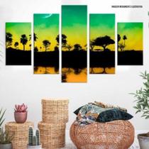 Conjunto de 5 placas Decorativas em MDF 6mm Por do Sol Conjunto de 5 placas Decorativas em MDF 6mm Por do Sol