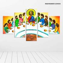 Conjunto de 5 placas Decorativas em MDF 6mm Santa Ceia Pop Conjunto de 5 placas Decorativas em MDF 6mm Santa Ceia Pop