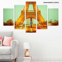 Conjunto de 5 placas Decorativas em MDF 6mm Torre Eiffel Iluminada