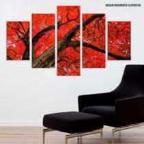 Conjunto de 5 placas Decorativas em MDF 6mm Tree Red