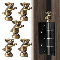 Conjunto de 5 ponteiras decorativas para dobradiça de porta em bronze com formato de rato WLHYHH