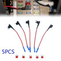 Conjunto De 5 Porta-Fusíveis Mini 12V Com Derivação (Piggy Back) Para Caixa De Fusíveis Automotiva Conjunto De 5 Porta-Fusíveis Mini 12V Com Derivação (Piggy Back) Para Caixa De Fusíveis Automotiva