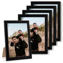 Conjunto de 5 porta-retratos Heimlove pretos 5x7 para parede/mesa