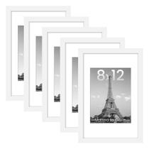 Conjunto de 5 porta-retratos upsimple para 8x12 com tapete 6x8 branco