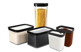 Conjunto de 5 Potes Herméticos Helsim para Mantimentos