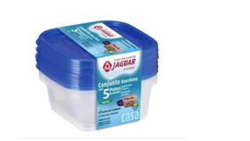 Conjunto De 5 Potinhos De Plástico Quadrados 230 Ml Cozinha