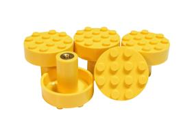 Conjunto de 5 puxadores para gaveta Brick Innovations amarelos em ABS Conjunto de 5 puxadores para gaveta Brick Innovations amarelos em ABS