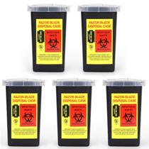 Conjunto de 5 Recipientes para Materiais Cortantes TorSor 15,5x10,5 cm Preto Conjunto de 5 Recipientes para Materiais Cortantes TorSor 15,5x10,5 cm Preto