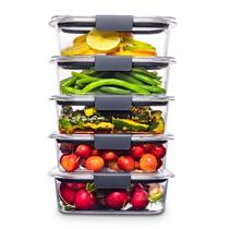 Conjunto de 5 Recipientes Rubbermaid Brilliance 3,2L - Armazenamento de Alimentos