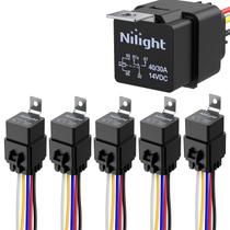 Conjunto de 5 Relés e Chicotes Automotivos Nilight 50044R Conjunto de 5 Relés e Chicotes Automotivos Nilight 50044R