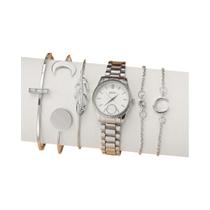 Conjunto De 5 Relógios De Pulso Femininos De Quartzo Modernos Com Bracelete Redondo Simples Sem