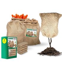 Conjunto de 5 sacos de serapilheira reutilizáveis de 32 x 40 cm para plantas Conjunto de 5 sacos de serapilheira reutilizáveis de 32 x 40 cm para plantas