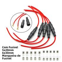 Conjunto De 5 Suportes De Fusível De Vidro Tipo Parafuso 5X20mm 6X30mm Com Cabo De Fio 22AWG 250V Conjunto De 5 Suportes De Fusível De Vidro Tipo Parafuso 5X20mm 6X30mm Com Cabo De Fio 22AWG 250V