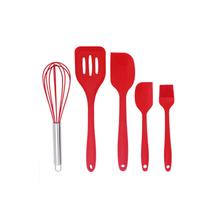 Conjunto de 5 Utensílios de Cozinha de Silicone - Raspador e Ferramentas para Cozinhar