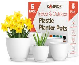 Conjunto de 5 Vasos para Plantas Campior de Plástico Empilháveis 1817,5 cm Conjunto de 5 Vasos para Plantas Campior de Plástico Empilháveis 1817,5 cm