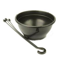 Conjunto de 5 Vasos plástico Cuia 21 com hastes para pendurar volume 2 Litros Cor Preta para flores e plantas pendentes Conjunto de 5 Vasos plástico Cuia 21 com hastes para pendurar volume 2 Litros Cor Preta para flores e plantas pendentes