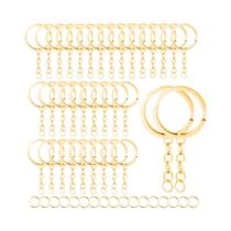 Conjunto De 50 Peças De Correntes Planas Para Chaveiros E Argolas De Conexão Para Artesanato DIY, Conjunto De 50 Peças De Correntes Planas Para Chaveiros E Argolas De Conexão Para Artesanato DIY,