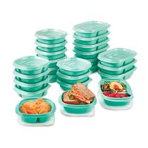 Conjunto de 50 Recipientes Rubbermaid para Armazenamento de Alimentos - Cor Teal