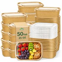 Conjunto de 50 Tigelas de Papel Compostáveis Kaderron 750 ml