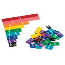 Conjunto de 51 Fraction Tiles hand2mind Plastic Rainbow Math