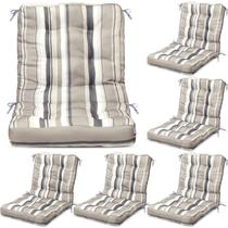 Conjunto de 6 Almofadas Impermeáveis para Cadeiras de Jardim Hoteam Conjunto de 6 Almofadas Impermeáveis para Cadeiras de Jardim Hoteam